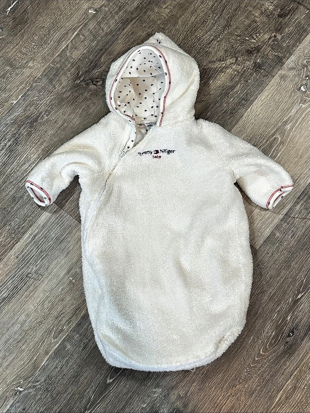 Tommy Hilfiger Baby Hooded Footie White One Size